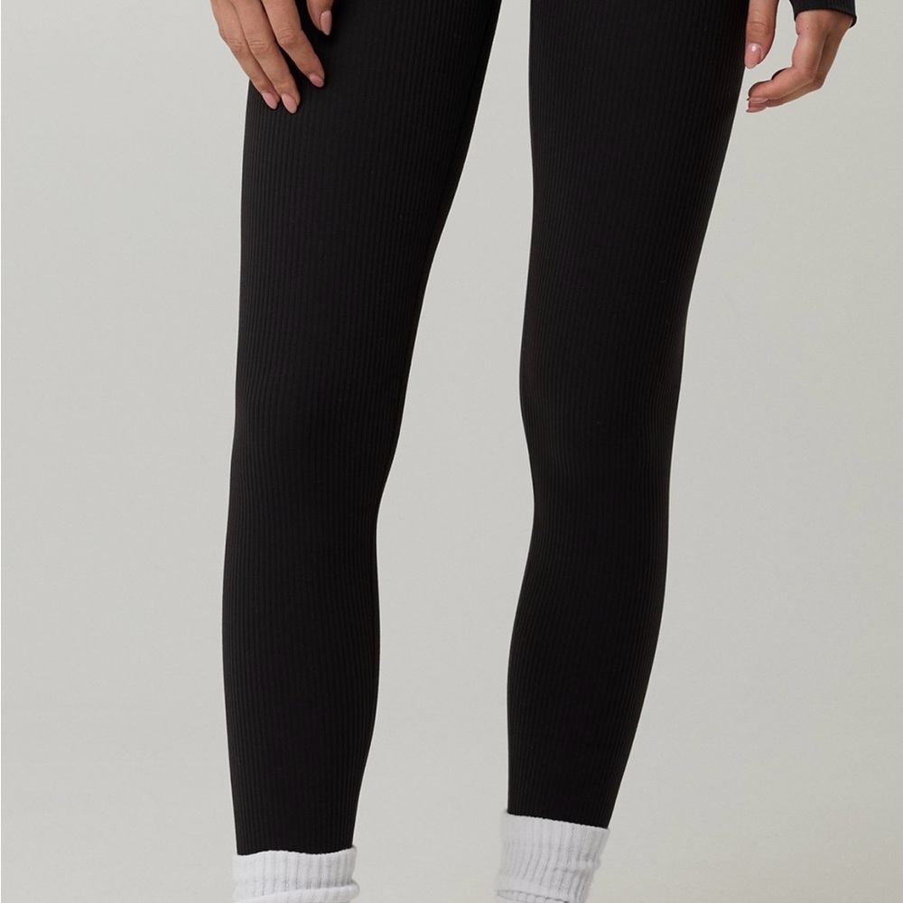Aerie Black Ribbed Leggings